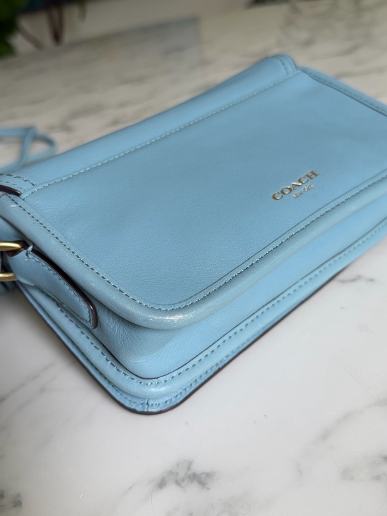 Coach Legacy Leather Penny Shoulder Crossbody Bag 19914 Light Sky 